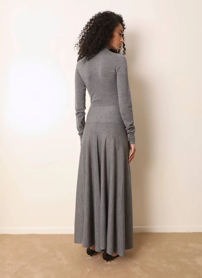 Jupe Cascade Laine | Gris