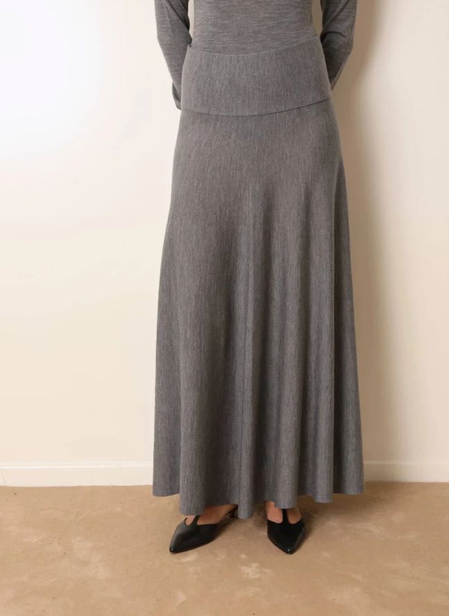 Jupe Cascade Laine | Gris