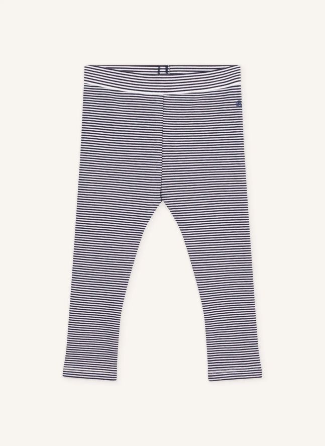 Legging Rayé Coton Bio | Bleu marine