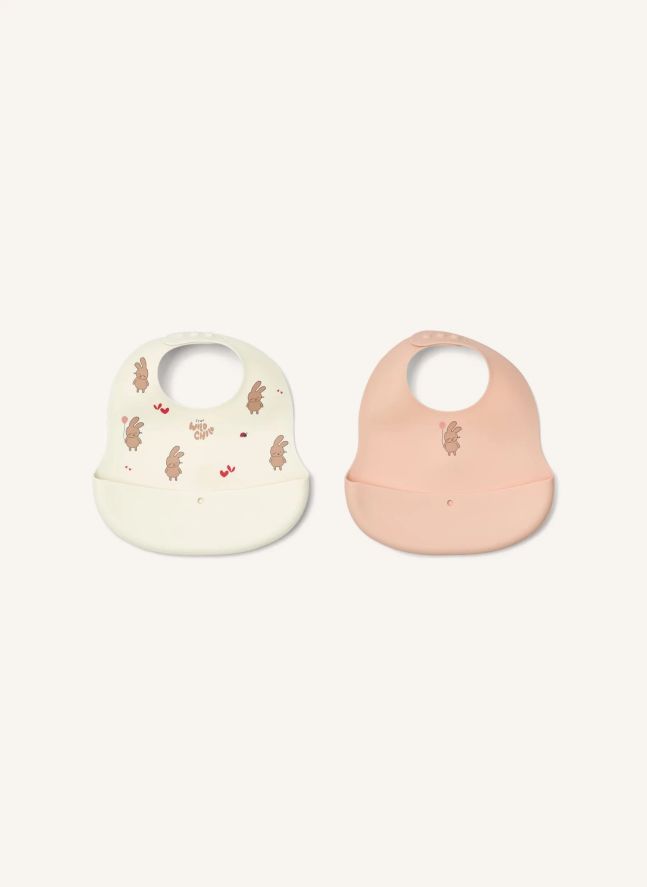 Baberos de silicona Ember - Juego de 2 | Wild child/Rosey