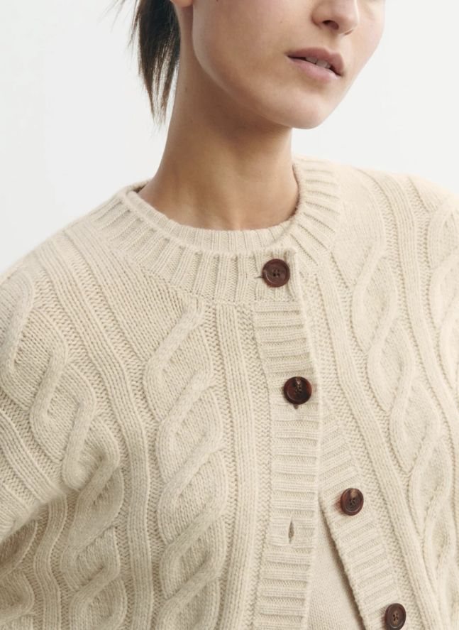 Cardigan À Torsades Cachemire | Avoine