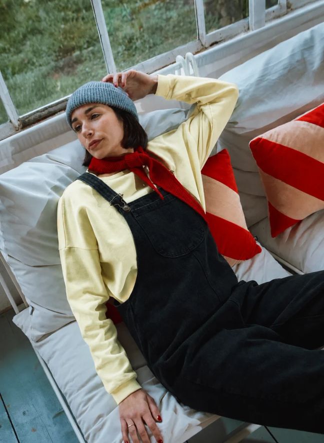 Sweat Acentra Velours | Jaune pâle
