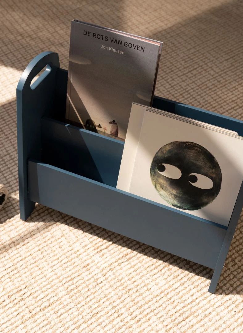 Bibliothèque en bois | Bleu- Image produit n°1