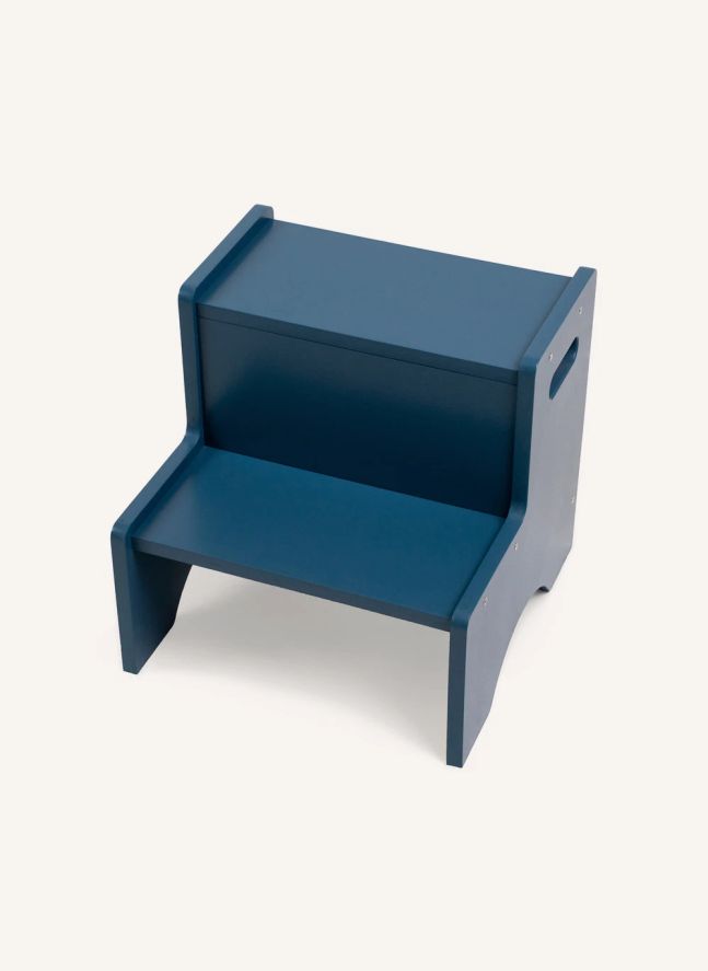 Marche-pied en bois | Bleu