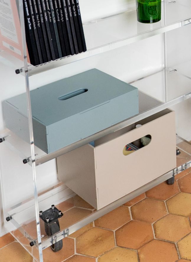 Boite de rangement avec couvercle en bois | Vert olive