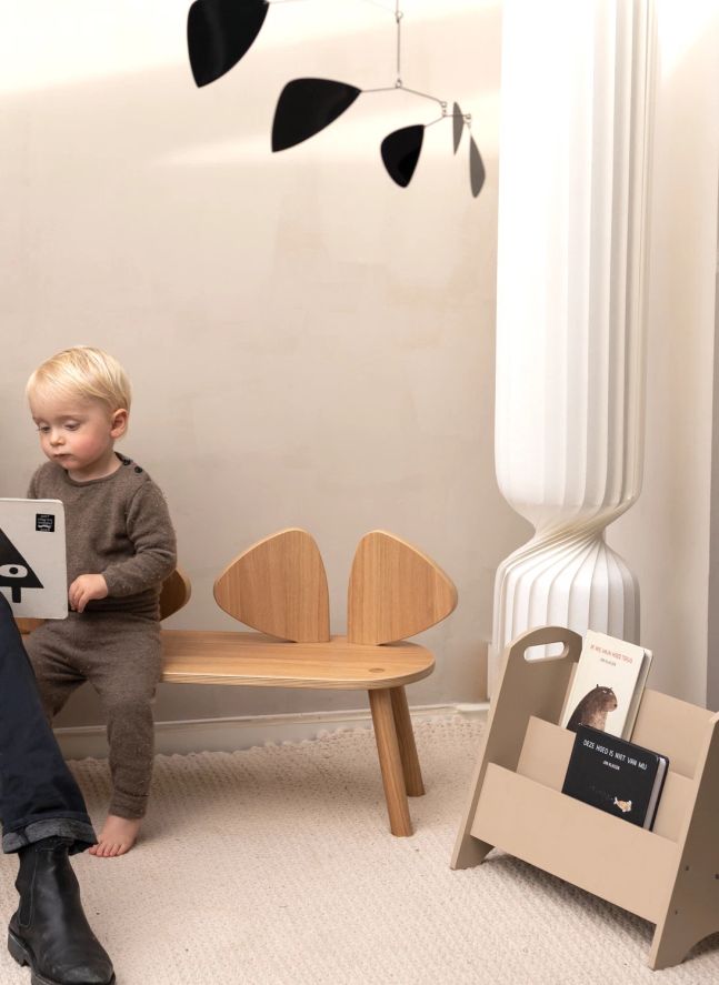 Bibliothèque en bois | Beige