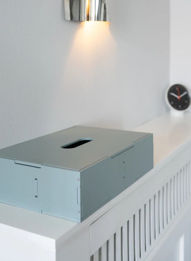 Boite de rangement avec couvercle en bois | Vert olive