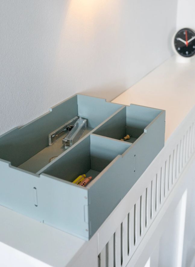 Boite de rangement avec couvercle en bois | Vert olive