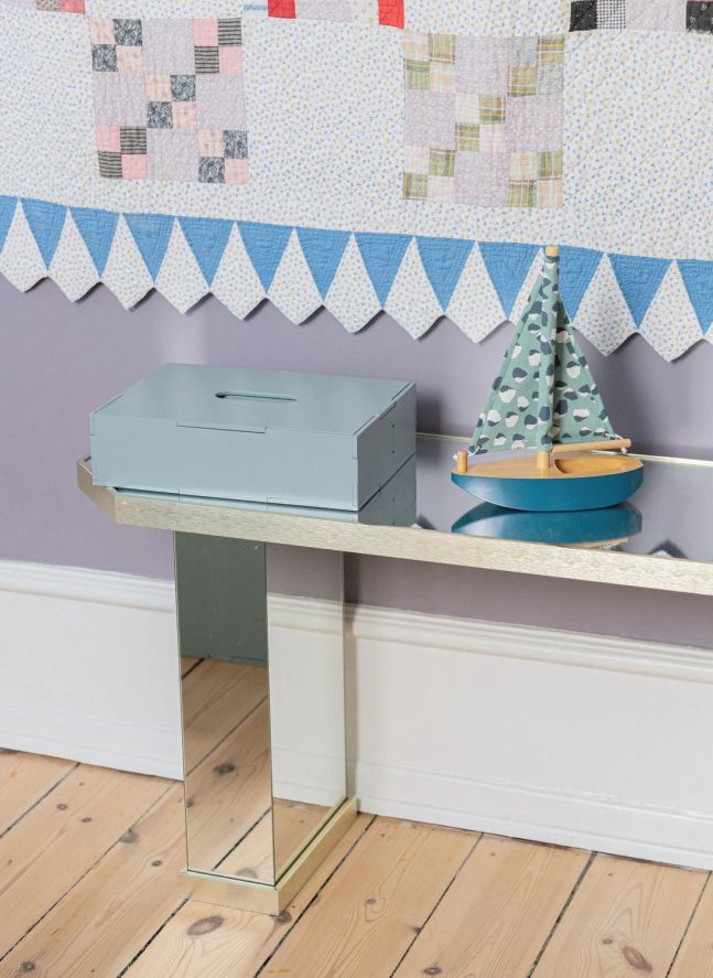 Boite de rangement avec couvercle en bois | Vert olive