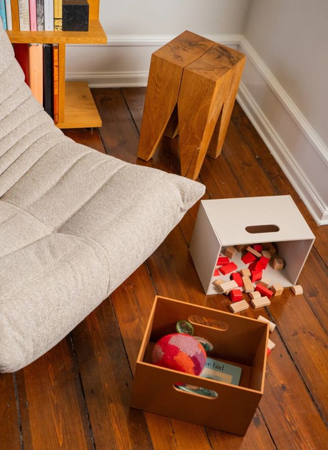 Boite de rangement en bois | Brun