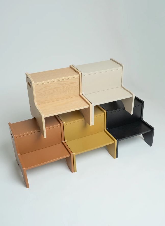 Marche-pied en bois | Brun