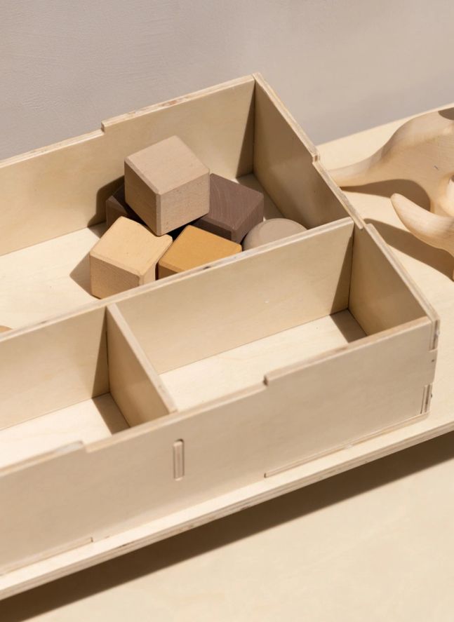 Boite de rangement avec couvercle en bois | Bois clair
