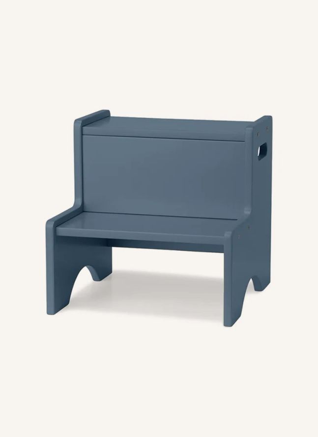 Marche-pied en bois | Bleu