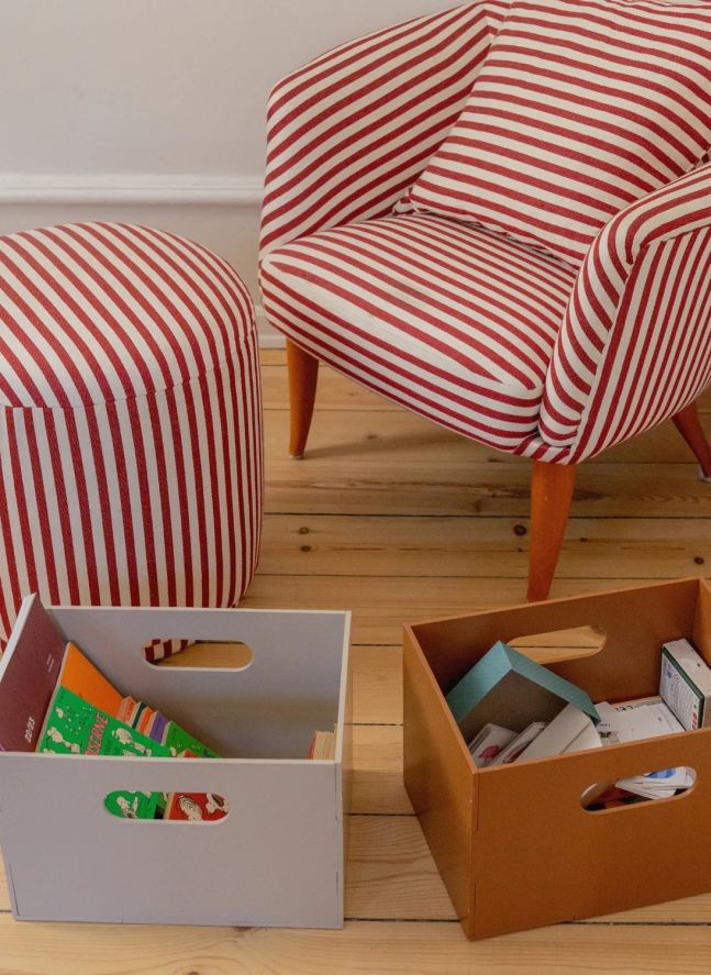 Boite de rangement en bois | Beige