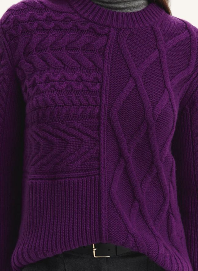 Pull Patchwork Cachemire | Violet