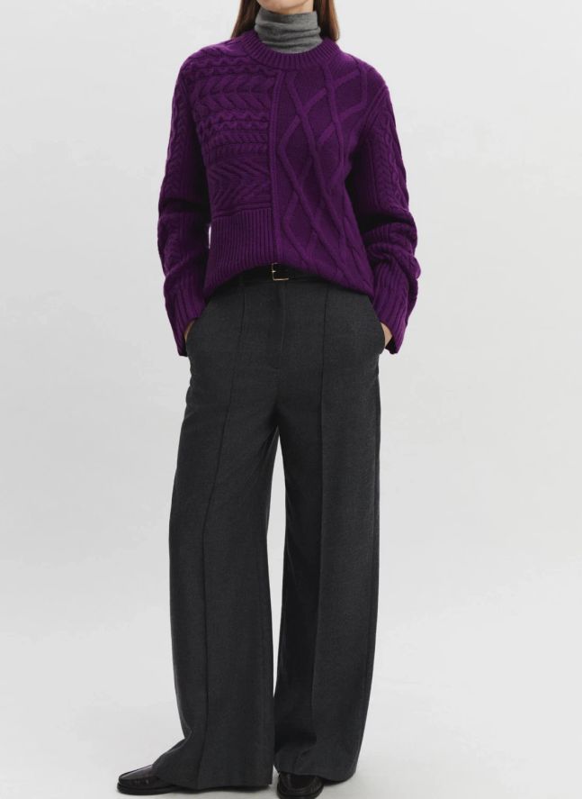Pull Patchwork Cachemire | Violet