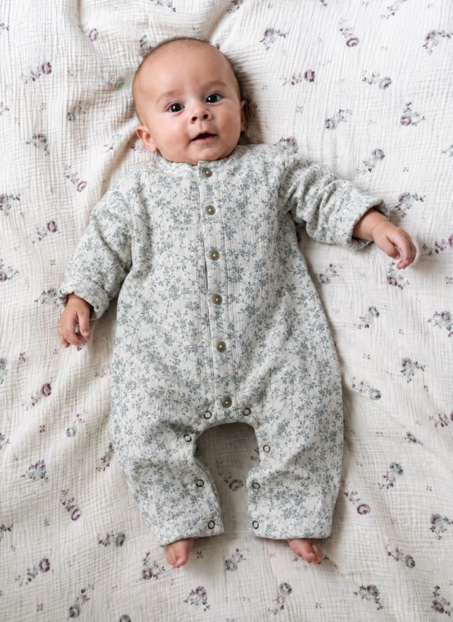 Pijama Cosi Fleuri de gasa de algodón ecológico | Azul