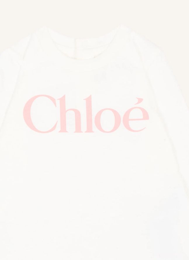 T-shirt Manches Longues Chloé Coton Bio | Blanc