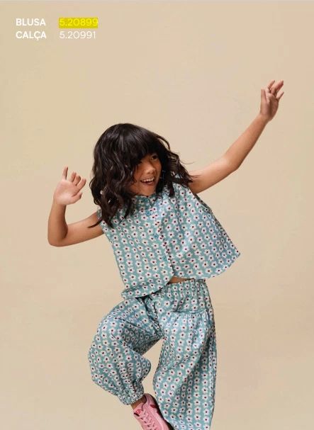Blouse Fleurie | Bleu Clair