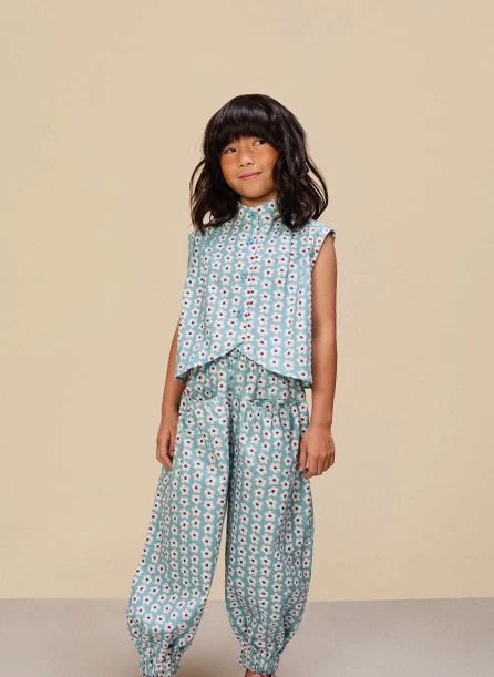 Blouse Fleurie | Bleu Clair
