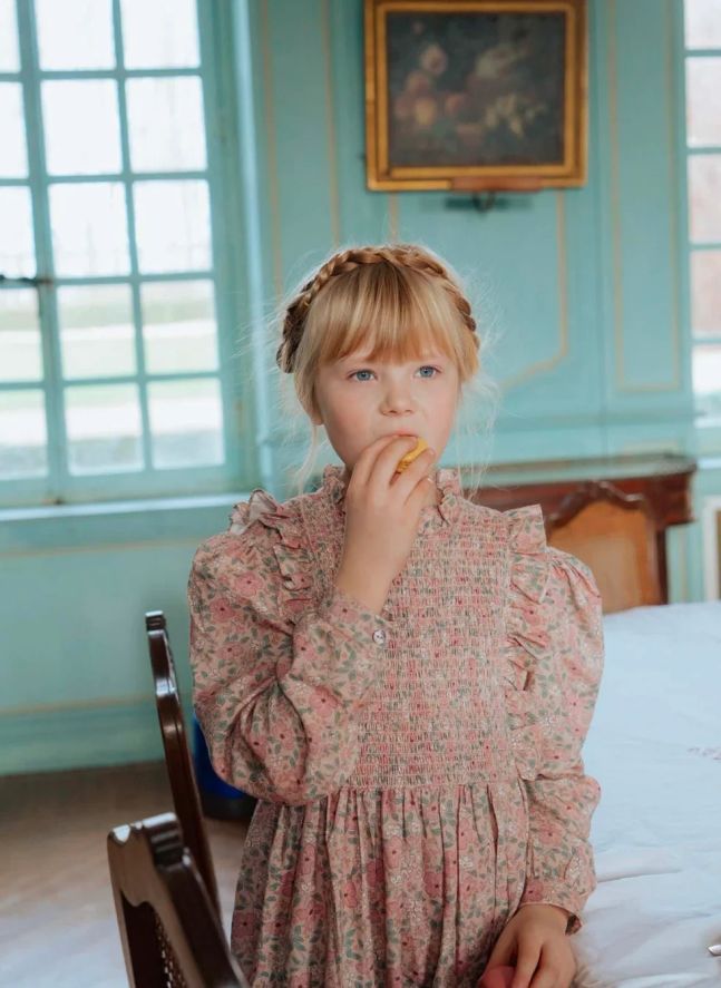 Robe Smockée Infanta Liberty Coton Bio | Rose