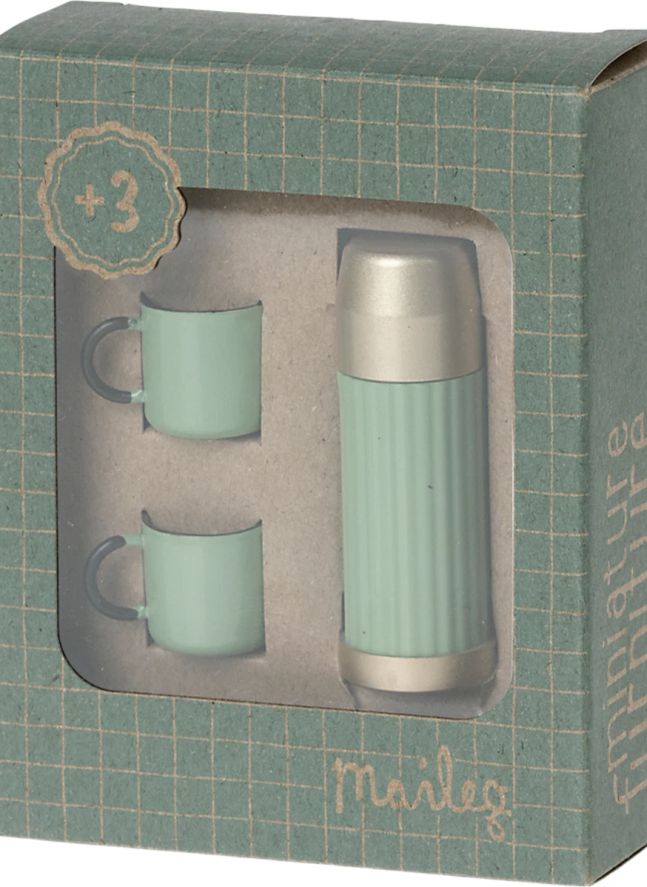 Thermos et ses tasses | Vert Menthe