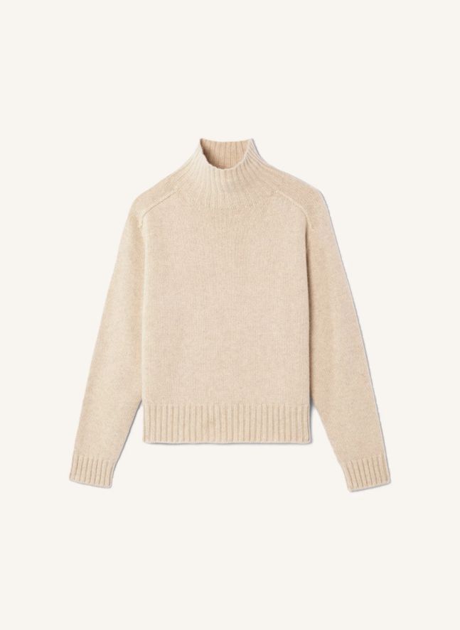 Pull Col Montant Manches Marteau Cachemire | Avoine
