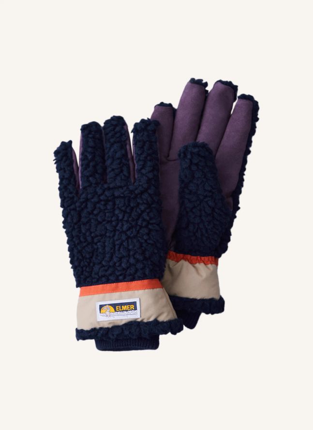 Teddy Wool Gloves | Navy blue