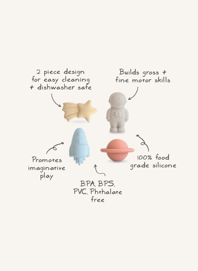 Espace bath toys - Set of 4