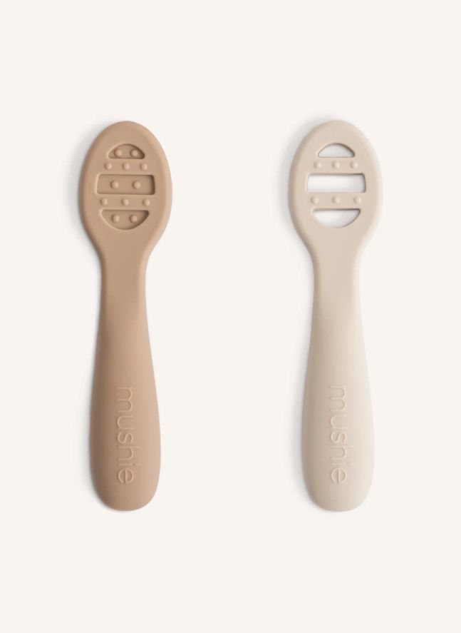 Cuillères bébé en silicone | Beige