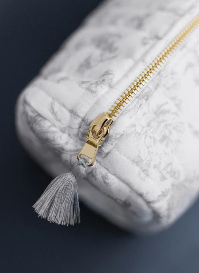 Trousse de toilette Toile de Jouy | Gris