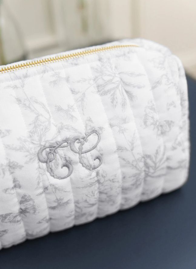 Trousse de toilette Toile de Jouy | Gris