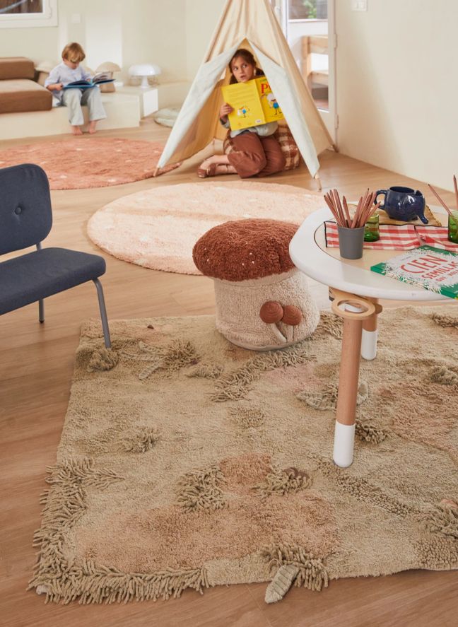 Tapis rond Dot | Rose