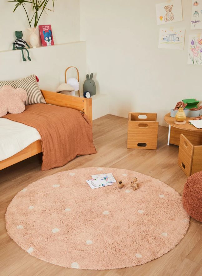 Tapis rond Dot | Rose