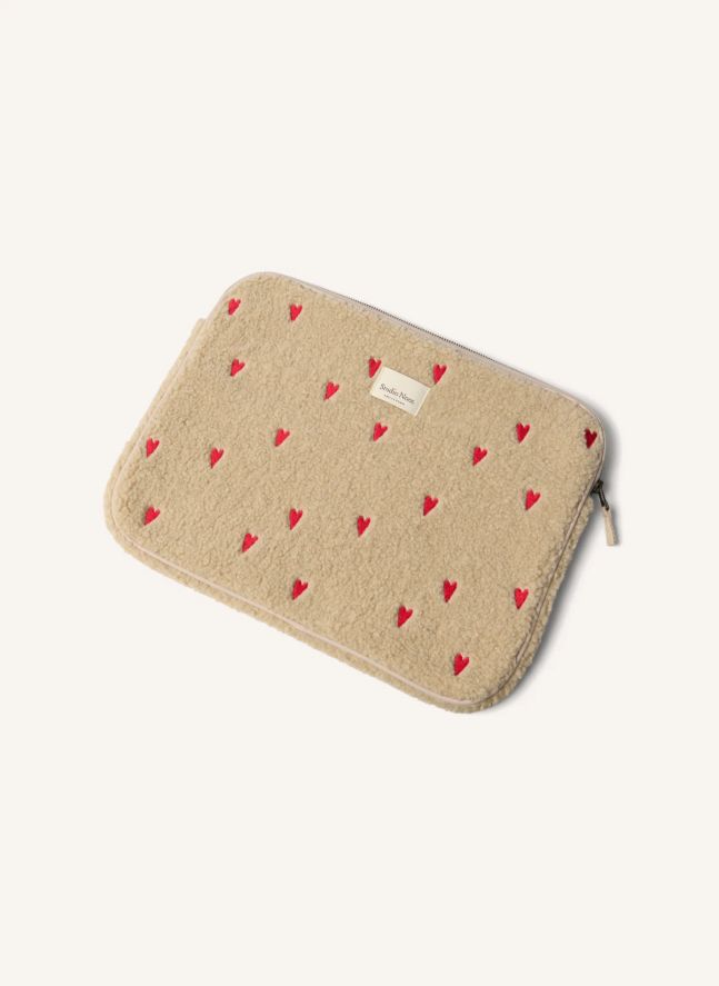 Housse d'ordinateur Hearts | Ecru