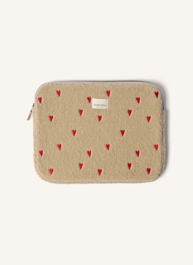 Housse d'ordinateur Hearts | Ecru