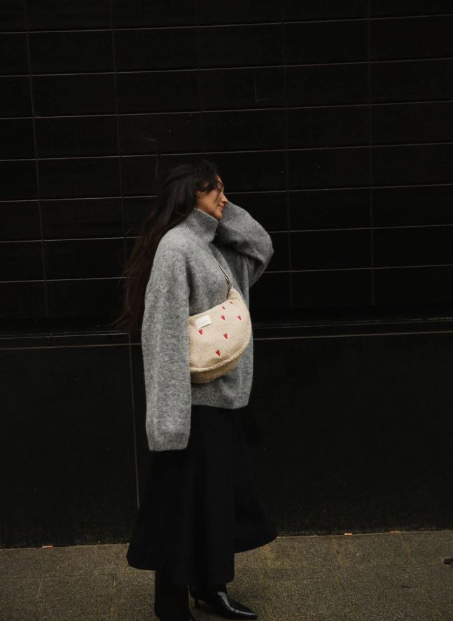 Sac banane Hearts | Ecru