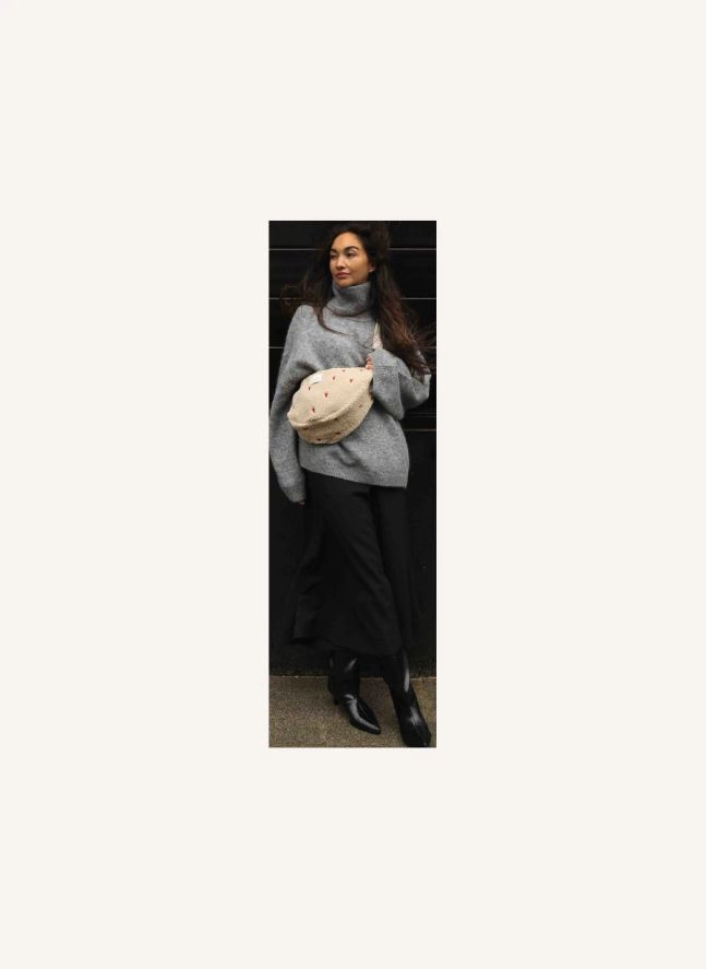 Sac banane Hearts | Ecru