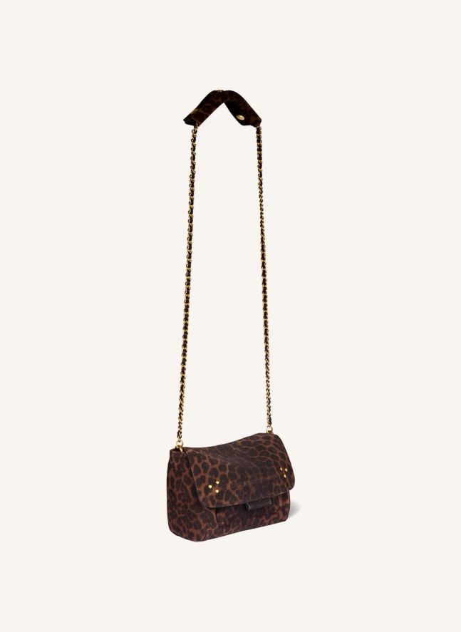 Sac Lulu S Croûte Velours Léopard | Marron