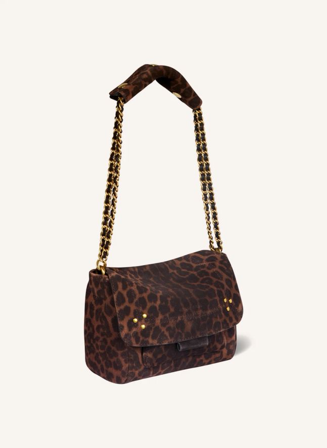Sac Lulu S Croûte Velours Léopard | Marron