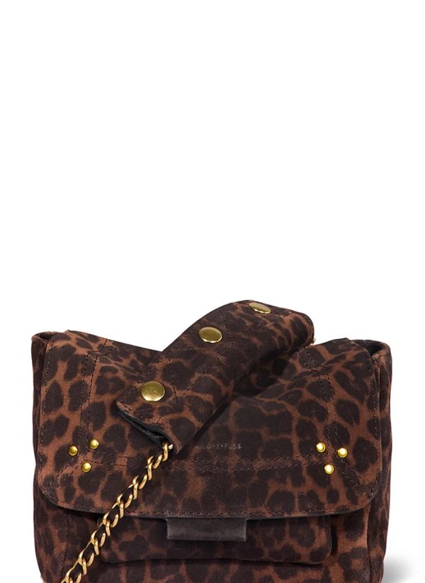 Sac Lulu S Croûte Velours Léopard | Marron