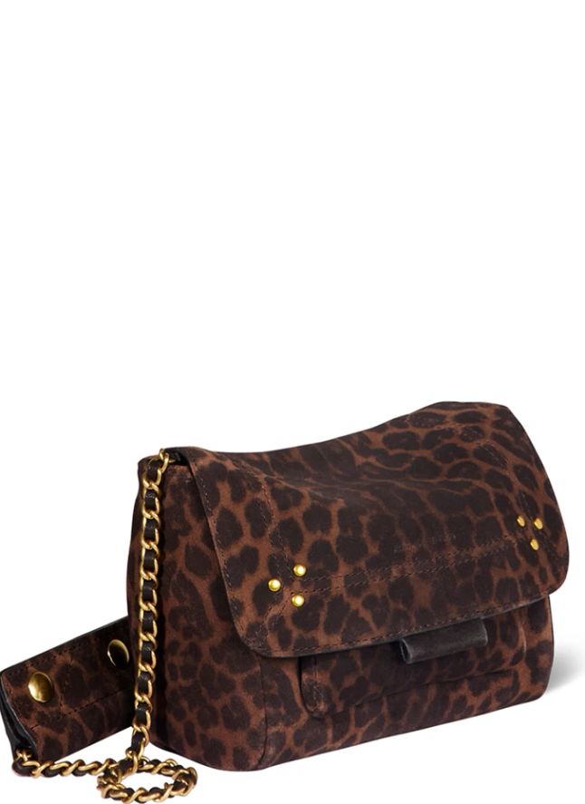 Sac Lulu S Croûte Velours Léopard | Marron