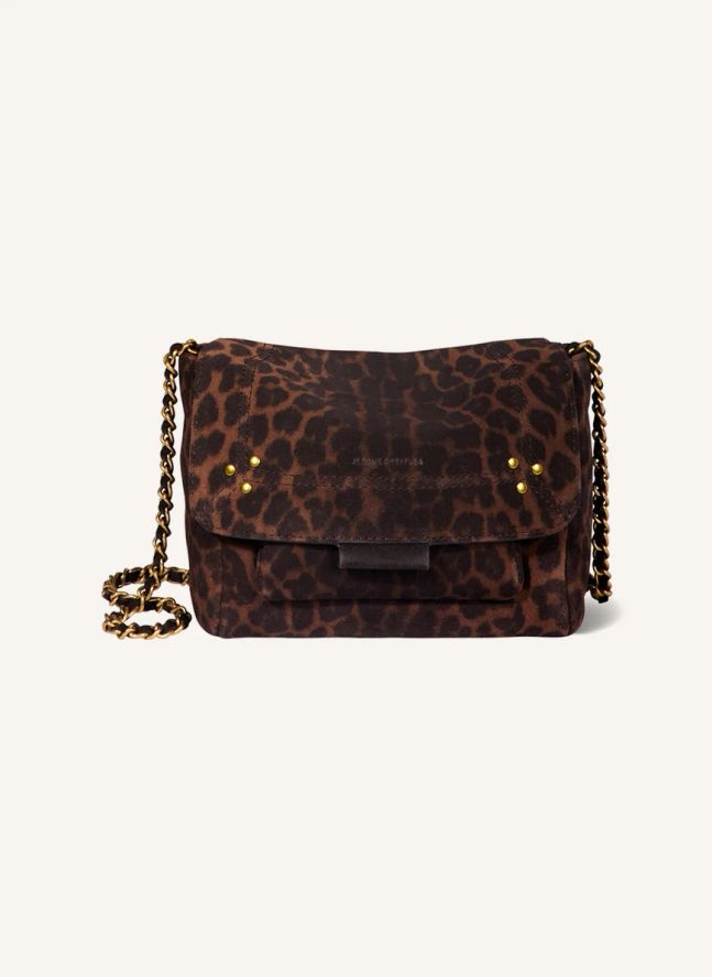 Sac Lulu S Croûte Velours Léopard | Marron