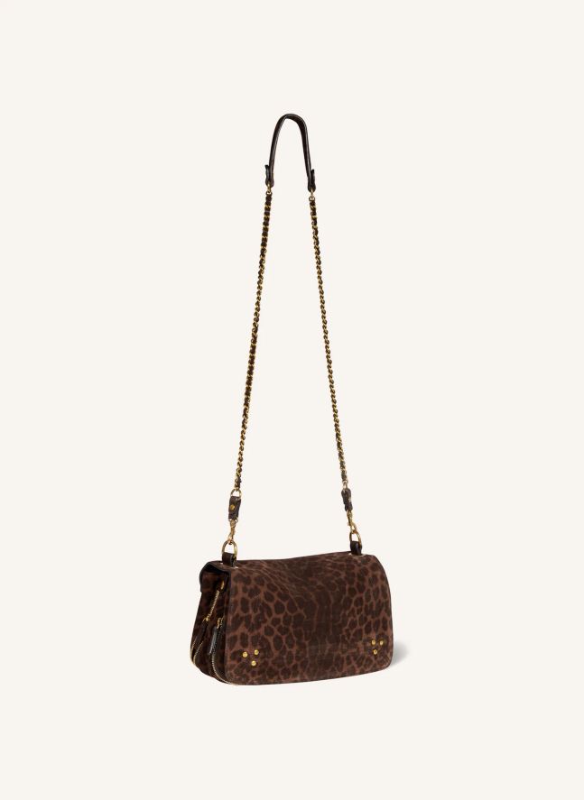 Sac Bobi Croûte Velours Léopard | Marron