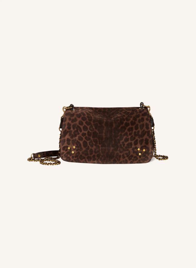 Sac Bobi Croûte Velours Léopard | Marron