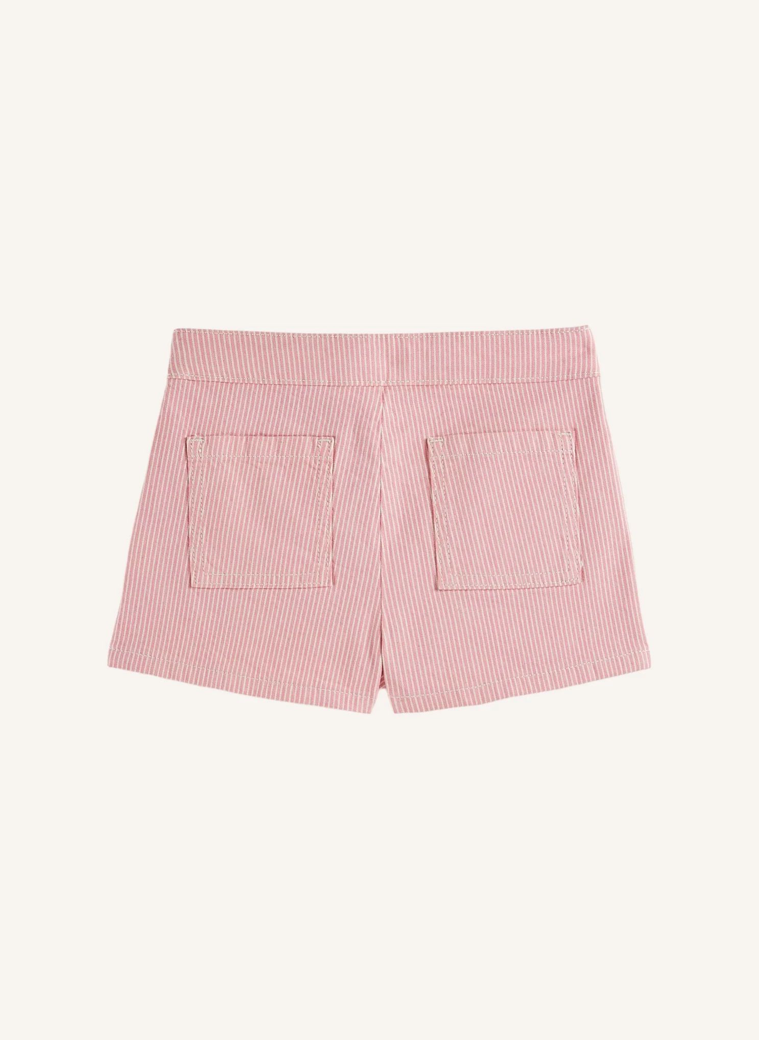 Short Fleurs Rayé | Rose- Image produit n°1