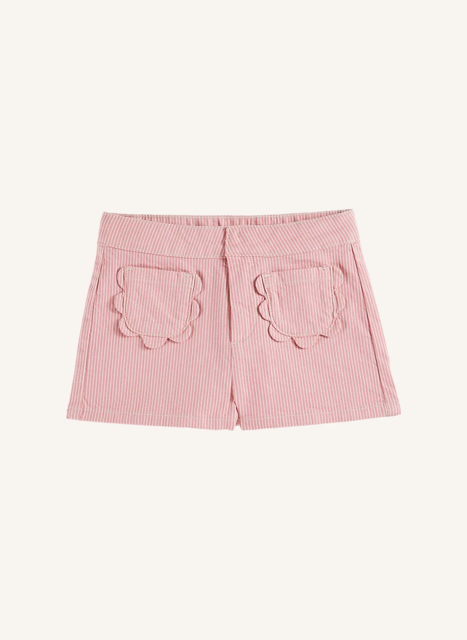 Short Fleurs Rayé | Rose- Image produit n°0