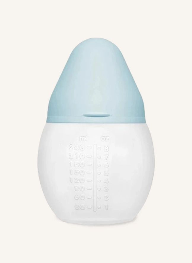 Biberon en silicone médical et tétine physiologique | Bleu pâle