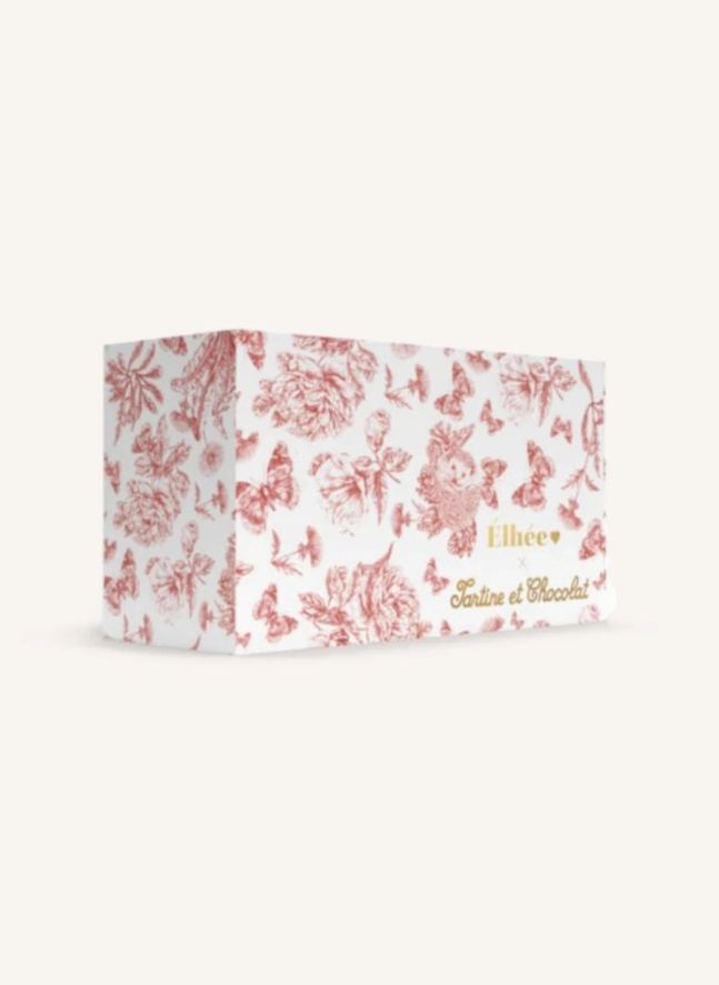 Set de biberón y edredón de silicona médica Toile de Jouy - Elhée x Tartine et Chocolat | Rosa Melocotón