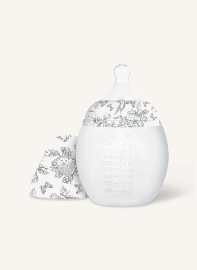Biberones de silicona médica y tetina fisiológica Toile de Jouy - Elhée x Tartine et Chocolat | Gris
